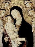 SANO di Pietro, Madonna and Child with Sts Anthony Abbott and Bernardino of Siena